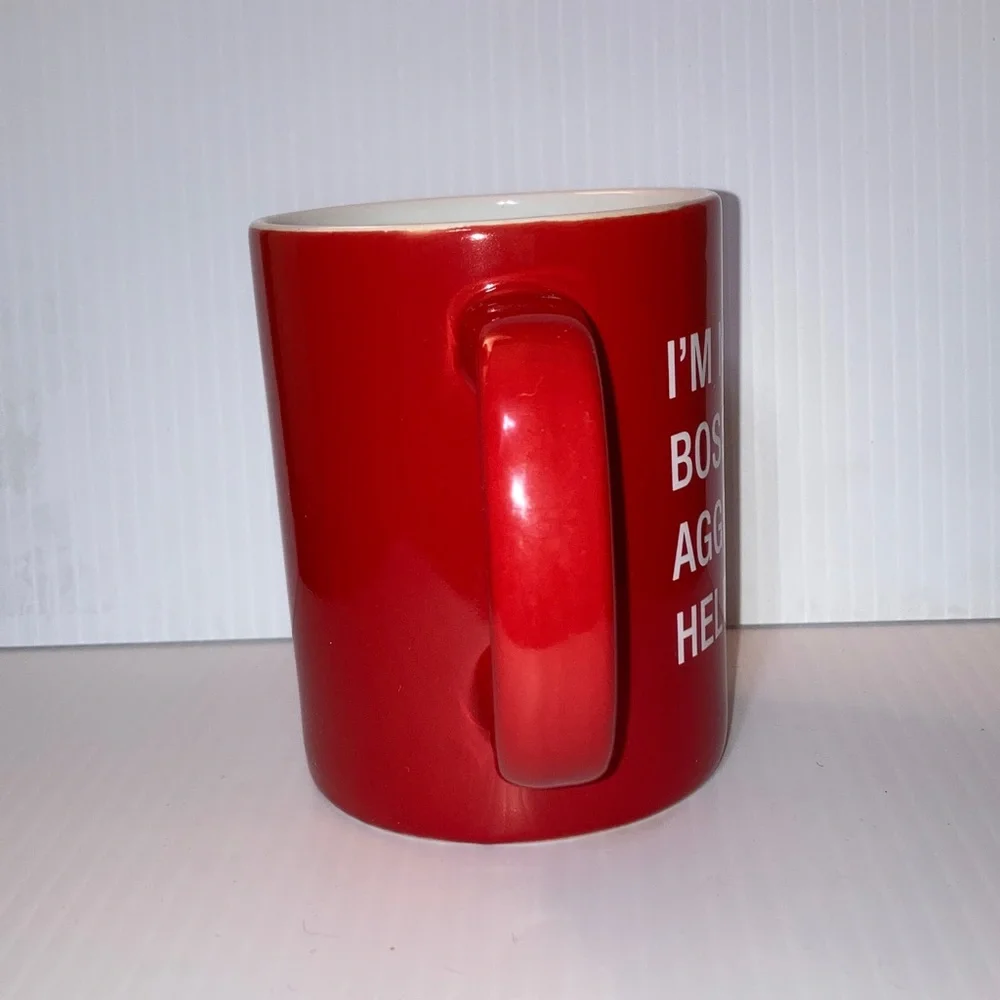 “I’m Not Bossy. I’m Aggressively Helpful.” Red & White Coffee Mug 12 oz